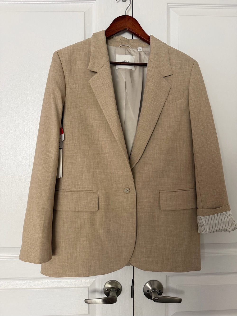 Wilfred Beige Single-Button Tailored Blazer